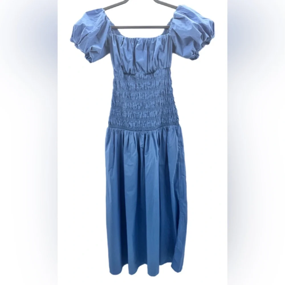 Abercrombie & Fitch Blue Off-Shoulder Maxi Dress